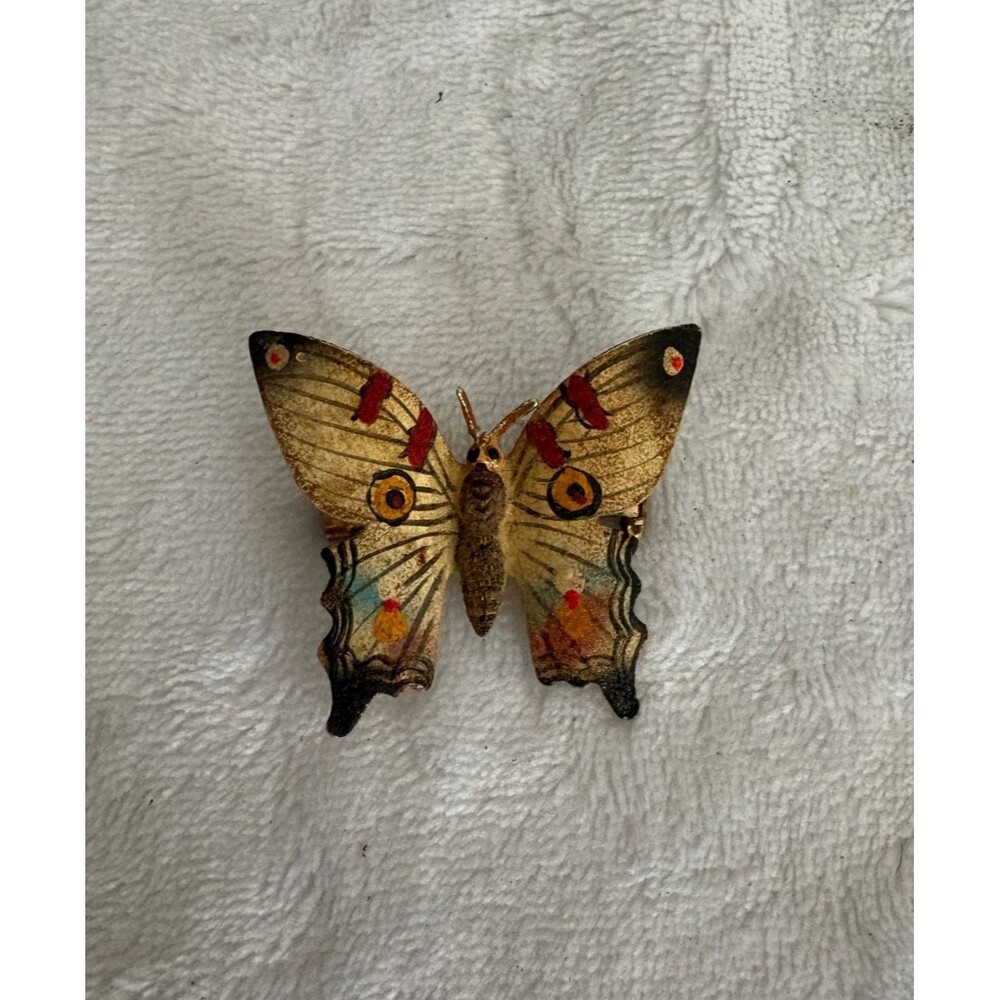 Vintage Textured Metal BUTTERFLY Brooch/Pin - Apollo Butterfly